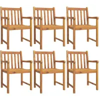 vidaXL Tuinstoelen 6 st 56x55,5x90 cm massief acaciahout