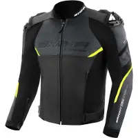 SHIMA Bandit 2.0 Perforated Zwart Geel Leren Motorjas Maat 52