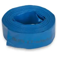Eberth 2" platte tuinslang voor pompen, 10 m lang, 2 inch, diameter 52 mm, flexibel, stevig PVC, industriële slang, waterslang voor besproeiing, in blauw