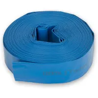 Eberth 2" platte tuinslang voor pompen, 30 m lang, 2 inch, diameter 52 mm, flexibel, stevig PVC, industriële slang, waterslang voor besproeiing, in blauw