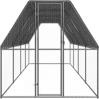 vidaXL Buitenhok voor kippen 2x8x2 m gegalvaniseerd staal