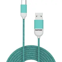 Pantone Usb A naar Usb C Kabel 1,5m Nylon Lichtblauw