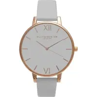 Olivia Burton OB15BD61 dameshorloge, rosé gouden kast, leren band