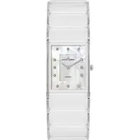 Jacques Lemans Keramisch horloge Dublin Quartz horloge, armbandhorloge, dameshorloge, parelmoer wijzerplaat, keramische band
