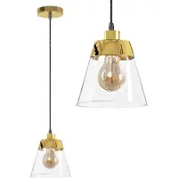 Toolight Gouden hanglamp - verstelbaar - glas en aluminium - 16,5 x 17,5 cm