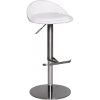 Wohnling barkruk Durable M1, roestvrij staal geborsteld, wit; WL1.282