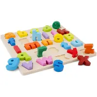 New Classic Toys Houten Alfabet Puzzel - ABC Kleine Lletters A t/m Z - Kleurrijke Educatieve Legpuzzel - Alfabet Leren - Peuterspeelgoed - Vanaf 24 maanden