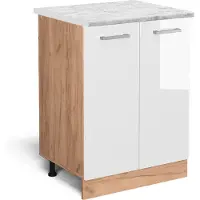 Vicco R-Line Keukenonderkast – 60 cm WB Marmer Wit Hoogglans