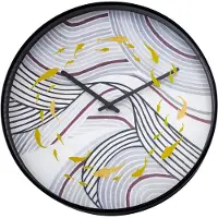 Nextime Koi – Wandklok – 30 cm – Plastic – Grijs – Stil