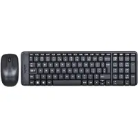 Logitech MK220, Volledige grootte (100%), Draadloos, RF draadloos, QWERTY-indeling, Zwart, Inclusief muis