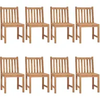 vidaXL Tuinstoelen 8 st met kussens massief teakhout
