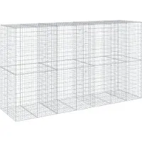 vidaXL Gabion met deksel, 350x100x200 cm, verzinkt staal