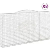 vidaXL Schanskorven 8 st gewelfd 400x30x220/240 cm ijzer
