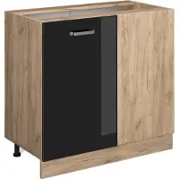 Vicco Hoekkast R-Line Zwart hoogglans 86 cm zonder werkblad, Model 41222