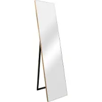 En.casa Spiegel vrijstaand Barletta verstelbaar 150,6x35,6 cm goudkleurig