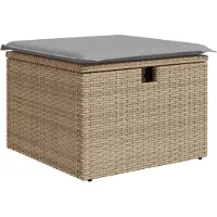 vidaXL Bankstel 5 st Beige en Lichtgrijs poly rattan