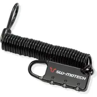 SW-Motech Kabelslot voor motorbagage - Zwart. Combinatieslot. 180 cm.