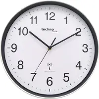Technoline WT 8030 - Wandklok - Analoog - Rond - Kunststof Raam - Mineraal Glas - Radiogestuurde tijdsaanduiding - Zilverkleurig