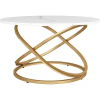 Vicco Salontafel Calgary Wit/Goud 79.5 x 46 cm met groot werkoppervlak, Model 41528