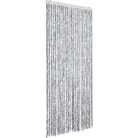 vidaXL Vliegenhor, wit en grijs, 100x230 cm, chenille