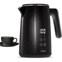 MPM - Stille Waterkoker met temperatuurregeling - Digitale Temperatuurweergave - 1,7 Liter - Dubbelwandig - 2200W - Zwart