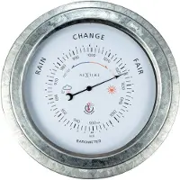 Nextime Orchidee – Barometer – 22 cm – Metaal – Gegalvaniseerd Zilver – Weerbestendig
