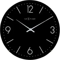 Nextime Basic Dome – Wandklok – 35 cm – Bol Glas – Zwart