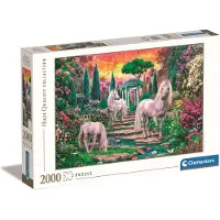 Clementoni - Puzzel - 2000 Stukjes - Klassieke Tuin met Eenhoorns - Puzzel Voor Volwassenen
