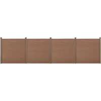 Neu.holz HKC Schuttingpaneel met 6 palen 183x705 cm bruin