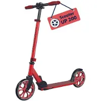 Hudora Scooter Up 200 - Stilvolle aluminium scooter met weinig geluid, geschikt voor gebruikers tot 100 kg - In hoogte verstelbare en inklapbare step - Vloeiende, trillingsvrije beweging