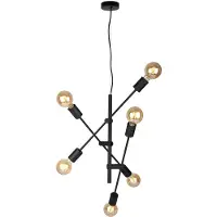 ITALUX FERREIA Hanglamp PND-5986-6-BL - Zwart, Staal, E27, 6x40W