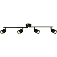 Briloner - Opbouwspot - plafondlamp draaibaar - GU10 fitting - - 70,5 x 8 x 11 cm - Zwart