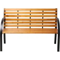 Axi Otis Tuinbank van hout in bruin | Tuinbankje met metalen frame voor 2 personen | Buitenbank met rugleuning | 122x60x83 cm