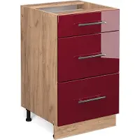 Vicco Keukenonderkast Fame-Line Bordeauxrode hoogglans 50 cm zonder werkblad, Model 38361