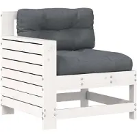 vidaXL Tuinbank met armleuning en kussen massief grenenhout wit