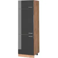 Vicco R-Line Koelkast ombouwkast – 60 cm Antraciet Hoogglans
