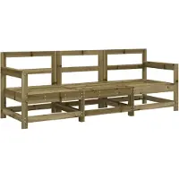 vidaXL 3-delige Loungeset geïmpregneerd grenenhout
