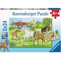 Ravensburger puzzel Op de manege - 2x24 stukjes - kinderpuzzel