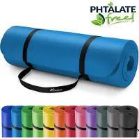 Tresko Yoga mat Blauw 1,5 cm dik, fitnessmat, pilates, aerobics