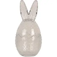 Clayre & Eef Glazen potje Ø 8x17 cm Transparant Glas Ovaal Potje met Deksel Transparant Potje met Deksel