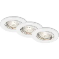 Briloner SWING - LED inbouw armatuur - 7050- 036 - set van 3 - zwenkbare spot - warm wit 3000K - 5W - 460 lm - traploos dimbaar - IP23 - 25.000 branduren - Ø8,6 x 7 cm