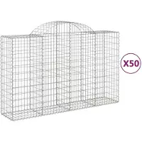 vidaXL Schanskorven 50 st gewelfd 200x50x120/140 cm ijzer