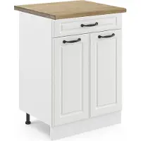 Vicco Keukenonderkast R-Line Wit Landhuis 60 cm met lade, WB Eik, Model 46363