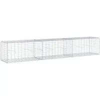 vidaXL Gabion met deksel, 300x50x50 cm, verzinkt staal