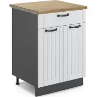 Vicco Fame-Line Keukenonderkast – 60 cm met lade, WB Eik Wit Landhuis