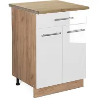 Vicco Fame-Line Keukenonderkast – 60 cm met lade, WB Eik Wit Hoogglans