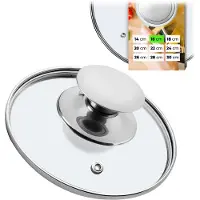 Kadax Pandeksel, universeel deksel van glas met zilveren handgreep, hittebestendig deksel in verschillende maten, pannendeksel, glazen deksel voor pan, pan (16 cm)