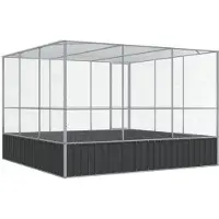 vidaXL Volière 311x307x212 cm staal zilverkleurig