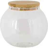 Clayre & Eef Transparente Voorraadpot met deksel Ø 13*14 cm 6GL3375L