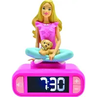Barbie Digitale wekker met 3D Barbie, Nachtlampje, en geluidseffecten